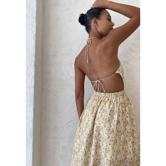 SIGNIFICANT OTHER Cara Floral Print Halter Neck Maxi Dress in Rosale Print US 10 - Picture 4 of 15